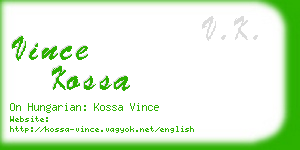 vince kossa business card
